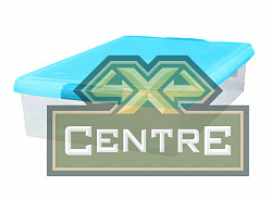 Короб для хранения IRIS THIN BOX 85л, прозрачный-голубой