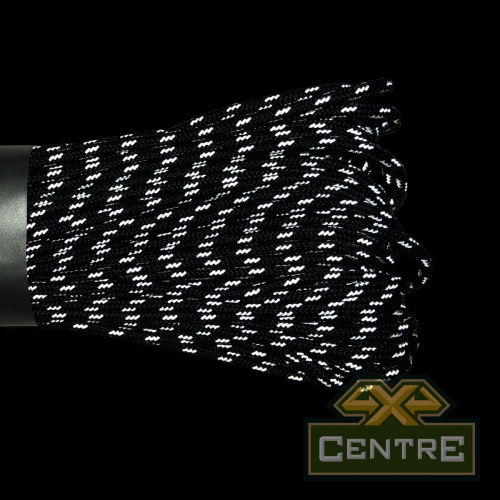 Паракорд 275 (мини) CORD nylon 30м световозвращающий (black)