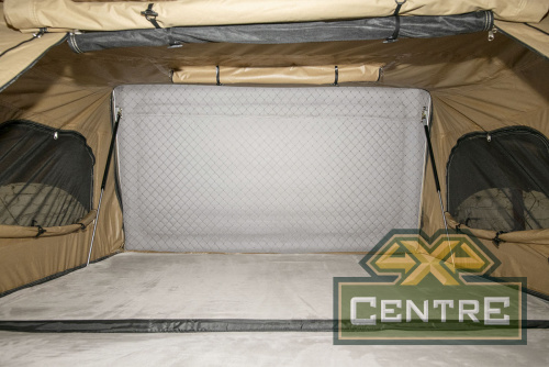 Палатка на крышу автомобиля РИФ Hard RT03-140, корпус черный, тент песочный