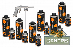 Покрытие защитное повышенной прочноcти черное ПРОТОПЛАСТ, с отвердителем 6 л и пистолетом