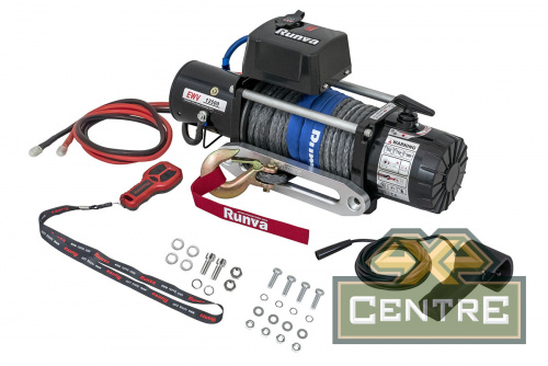 Лебёдка электрическая 12V Runva 12500 lbs 5670 кг (синтетический трос)