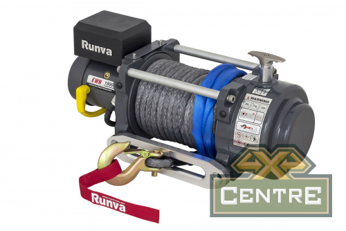Лебёдка электрическая (индустр.) 24V Runva 15000 lbs 6800 кг синтетический трос
