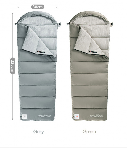 Мешок спальный Naturehike Evenlope M180, (190+30)х80 см, (левый) (ТК: +12°C), серый