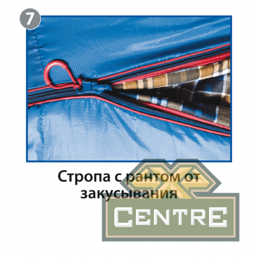 Мешок спальный BTrace Mega (Правый, Серый/Синий), (ТК: -5°C)