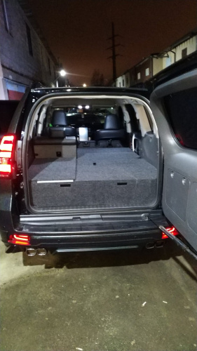 Органайзер для Toyota Land Cruiser Prado 150 (2 выдв.ящика+спальник) дорестайлинг