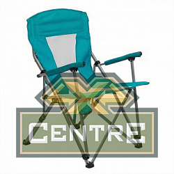 Кресло PREMIER складное, твердые тканевые подлокотники (бирюзовый/белый), нагрузка 200 кг