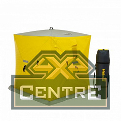 Палатка зимняя HELIOS утепленная Куб 1,5х1,5 (желтый/серый)