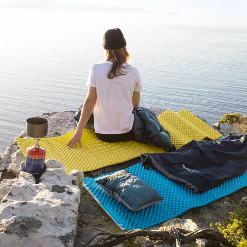 Коврик туристический Naturehike 187х56х2,5 см. IXPE, голубой, с утяжками