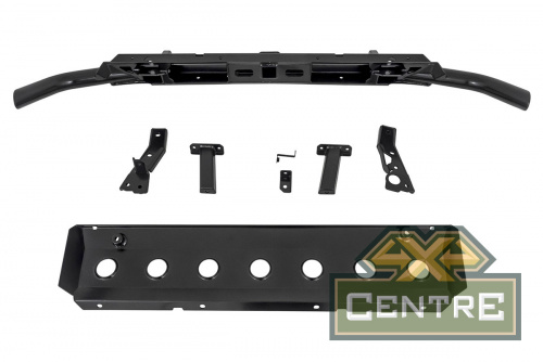 Бампер РИФ силовой передний Renault Duster 2015-2020 с квадратом под  фаркоп и защитой радиатора