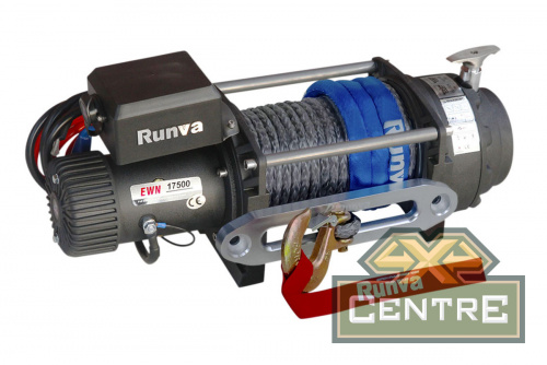 Лебёдка электрическая (индустр.) 12V Runva 17500 lbs 7960 кг синтетический трос