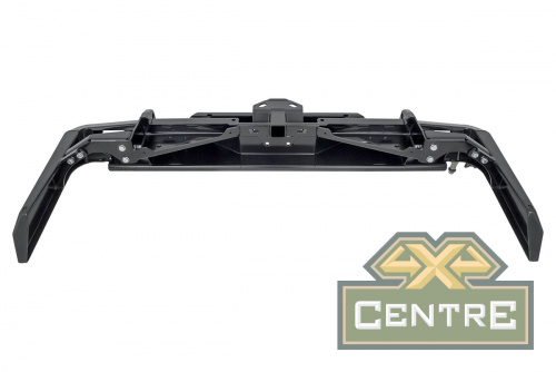 Бампер РИФ силовой задний Toyota Land Cruiser 76 2007+ с квадратом под фаркоп, калиткой и фонарями