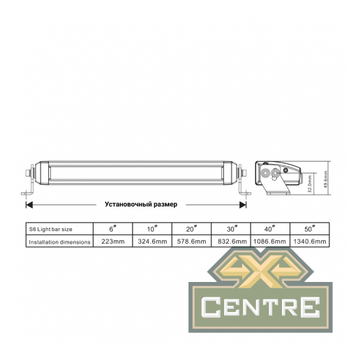 Светодиодная фара дальнего света AURORA 1016 мм 200W LED