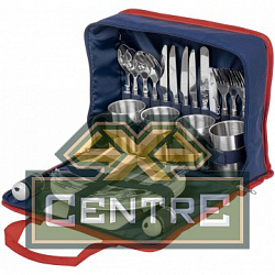 Набор для пикника PREMIER на 4 персоны (синий/красный)