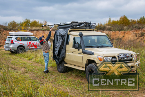 Палатка на крышу автомобиля РИФ Soft RT01-140 усиленная, тент серый