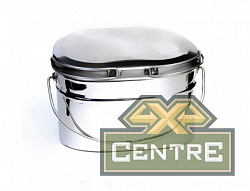 Котелок туристический 6 л., низкий, нержавеющая сталь, крышка с ручками