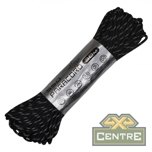 Паракорд 550 CORD nylon 30м световозвращающий (black)