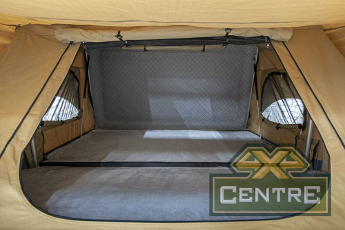 Палатка на крышу автомобиля РИФ Hard RT03-140, корпус черный, тент песочный