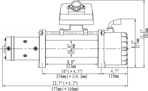 Лебёдка электрическая 12V Runva 9500 lbs 4350 кг Спорт