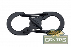 Карабин s-образный с блокировкой 36мм (black)