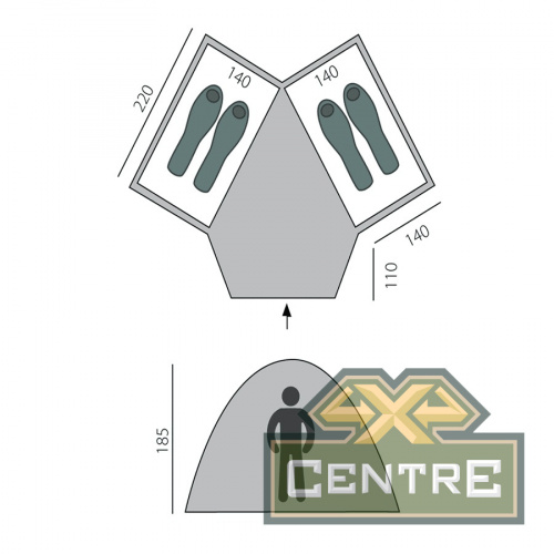 Палатка Double 4 BTrace (Зеленый)