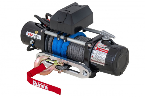 Лебёдка электрическая 12V Magnum 12000 lbs 5700 кг  (синтетический трос)