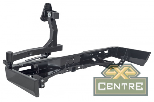 Бампер РИФ силовой задний Toyota Land Cruiser 76 2007+ с квадратом под фаркоп, калиткой и фонарями