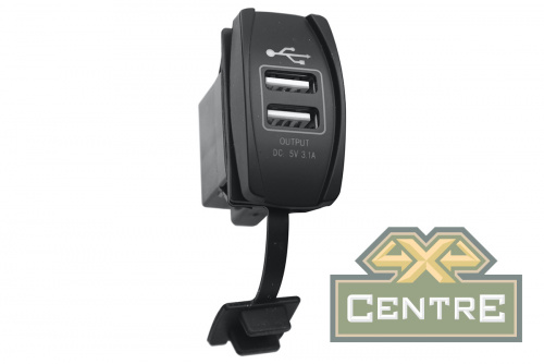 Розетка USB 3,1A  дизайн Переключатель, с крышкой