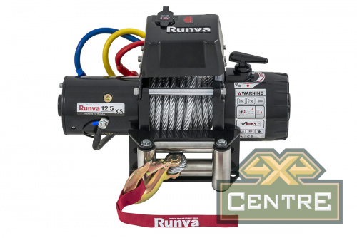 Лебёдка электрическая 12V Runva 12500 lbs 5670 кг короткий барабан (стальной трос)