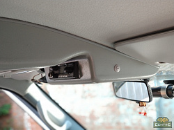 Консоль потолочная для установки р/c УАЗ Патриот 2019, вырез под р/с 140х40 ,без кармана, серая (ЭК)