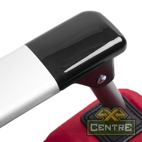 Кресло NISUS складное, алюминиевые подлокотники (серый/красный)