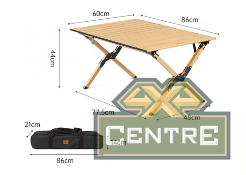 Стол туристический Naturehike складной, 86х60х44 см, с Х-образными ножками, бежевый