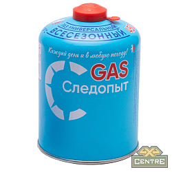 Баллон газовый резьбовой СЛЕДОПЫТ 450 гр., всесезонный