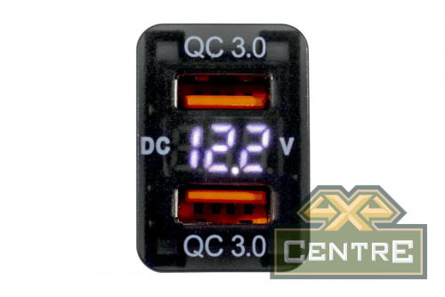 Розетка USB 2 QC 3.0 с вольтметром для Toyota 32x20