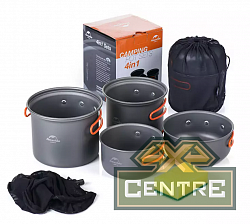 Набор посуды Naturehike туристический 4 в 1 (набор котелков)