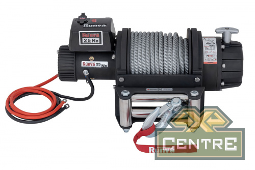 Лебёдка электрическая 12V Runva 25000 lbs влагозащищенная, стальной трос