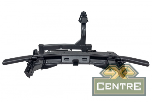 Бампер РИФ силовой задний Renault Duster 2021+ c квадратом под фаркоп, калиткой и подсветкой номера