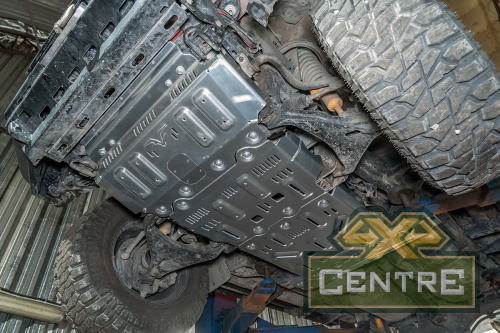 Защита РИФ радиатора, картера, РК, КПП для Toyota Hilux 2015-2024, алюм. 8 мм