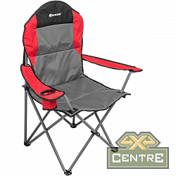 Кресло NISUS складное (серый/красный/черный) - мягкие подлокотники