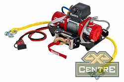 Лебёдка переносная РИФ 9.5XS c квадратом для фаркопа и проводами в сборе, короткий барабан, стальной купить онлайн по выгодной цене