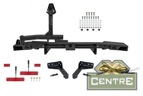 Бампер РИФ силовой задний УАЗ Буханка с фонарями, калиткой, возможностью установки фаркопа, стандарт