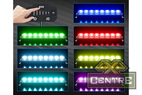 Светодиодная фара комбинированного света света AURORA 254 мм 124W LED (серия RGB)