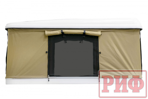 Палатка на крышу автомобиля РИФ Hard RT04-125, корпус белый, тент песочный