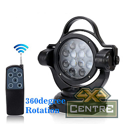 Фара-искатель 12V 60W LED с дистанционным управлением, черный,угол пов.360,на магните