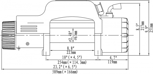 Лебёдка электрическая 12V Runva 13500 lbs 6136 кг