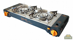 Плита газовая TOURIST TWIN-HIT двухконфорочная, с переходником