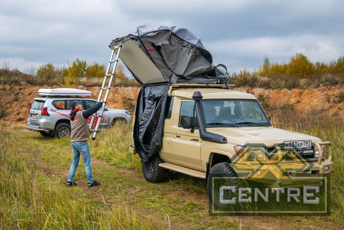 Палатка на крышу автомобиля РИФ Soft RT01-140 усиленная, тент серый