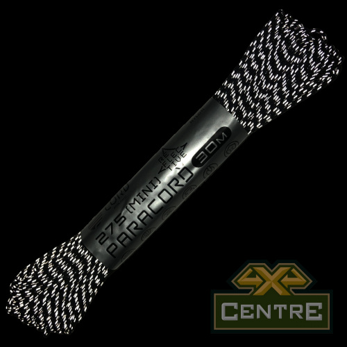 Паракорд 275 (мини) CORD nylon 30м световозвращающий (black)