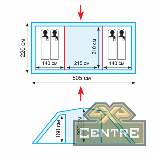 Палатка кемпинговая Tramp Brest 4, зеленый
