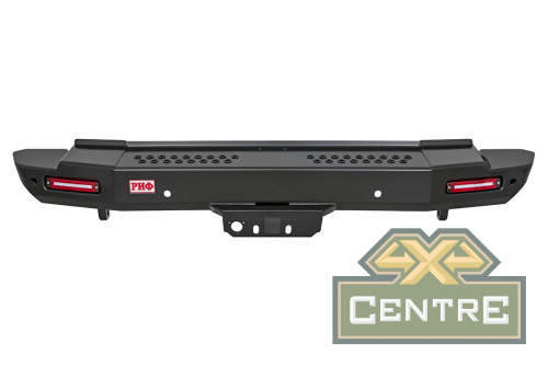 Бампер РИФ силовой задний Toyota Land Cruiser 200 2013-2015 с квадратом под фаркоп и фонарями
