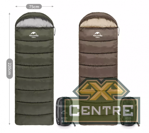 Мешок спальный Naturehike U350S, (190х30)х75 см, (правый) (ТК: -3°C), темно-зеленый